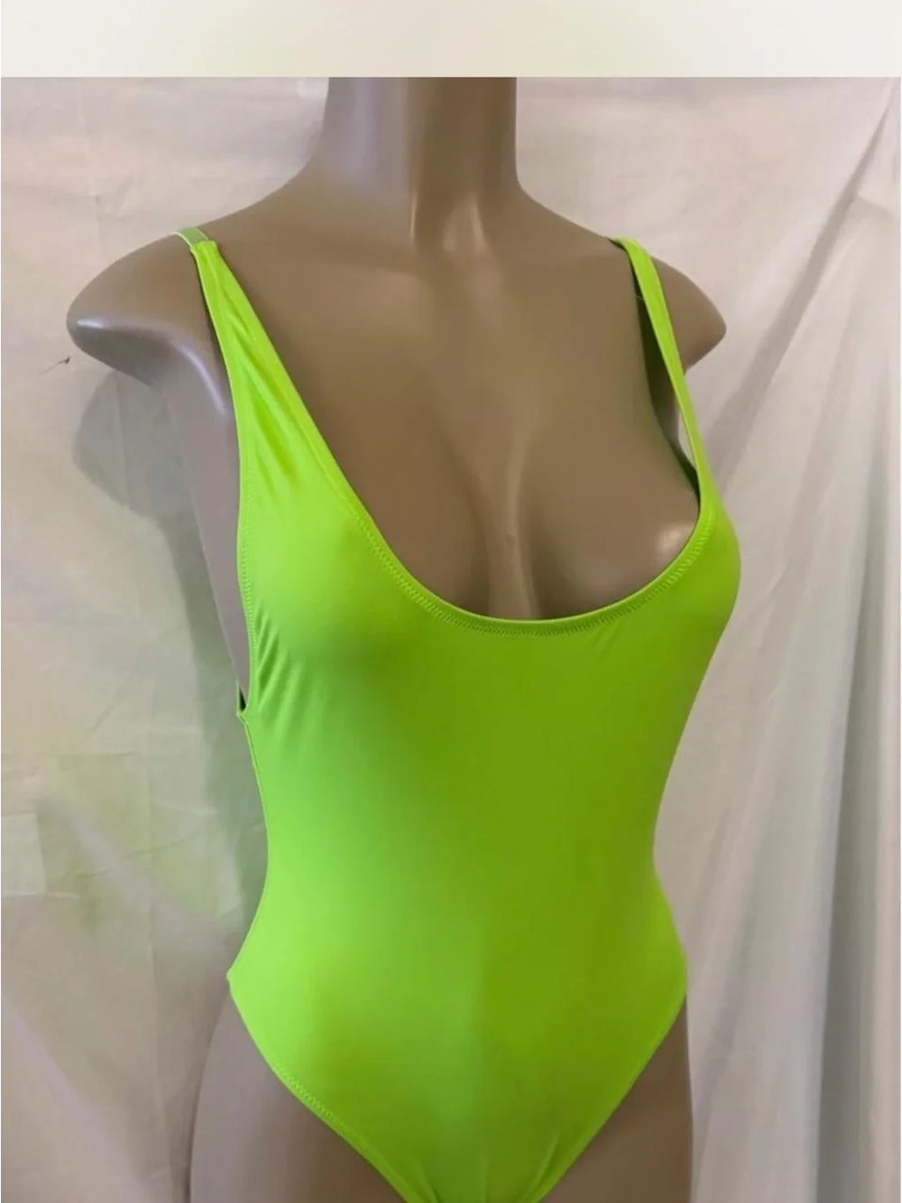 SKIMS Neon Lime Scoop One-Piece Swimsuit